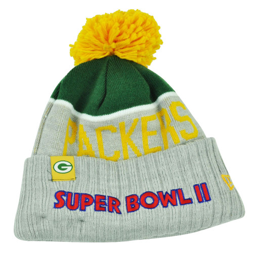 NFL New Era Super Bowl II Sport Knit Green Bay Packers Knit Beanie Cuffed Hat