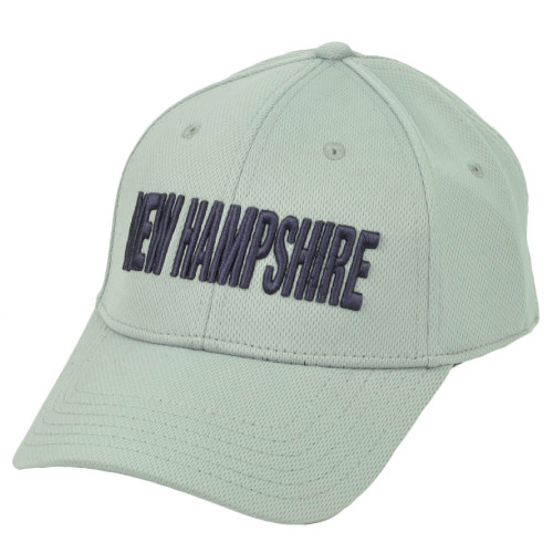 New Hampshire Flex Fit One Size Gray Stretch Hat Cap The Granite State USA 