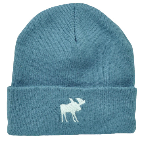 Moose New Hampshire Cuffed Thick Knit Beanie Granite State City USA Blue Town 