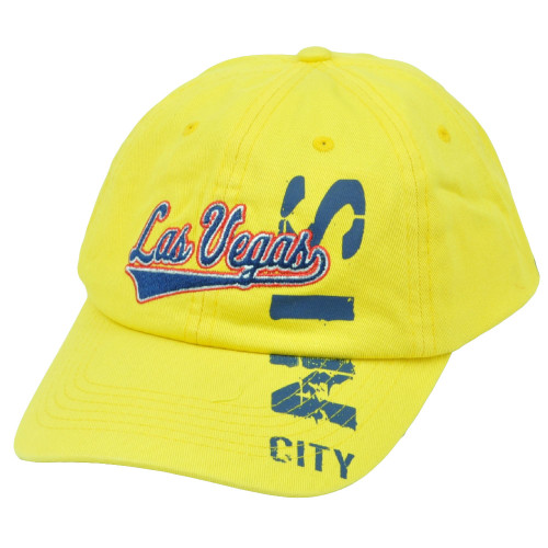 Las Vegas Nevada Sin City Yellow Hat Cap Arch Relaxed NV State Vert Adjustable 