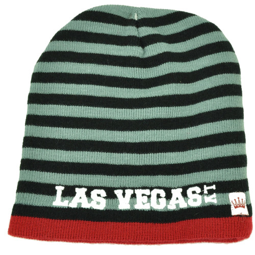 Las Vegas Knit Beanie Striped Cuffless 