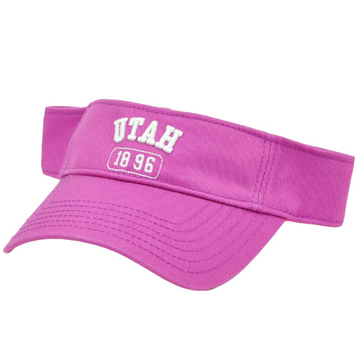 Utah 1896 Fuchsia Beehive State Sun Visor Hat Womens Ladies Adjustable USA City