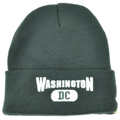 Washington DC Virginia Cuffed Gray White USA Capital Knit Beanie City Kirk Wood