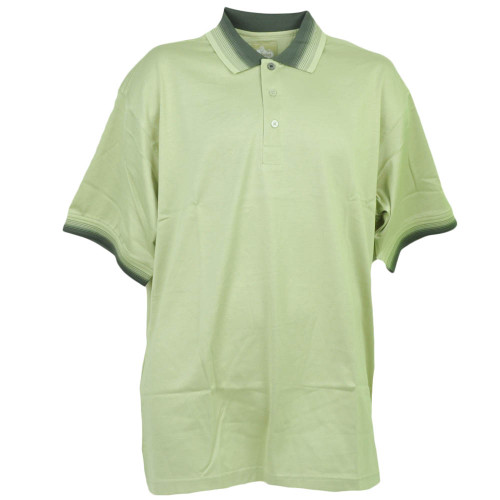 Red Jacket Collar Polo Striped Green Button Dress Shirt Mens Adult Short Sleeve