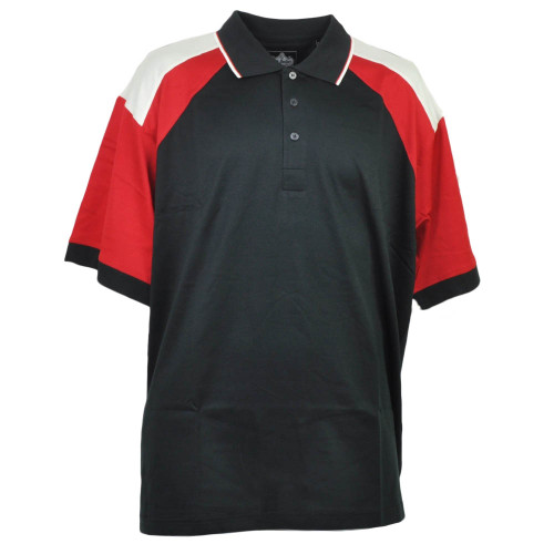 Red Jacket Collar Polo Black Red Button Dress Shirt Mens Adult Short Sleeve 