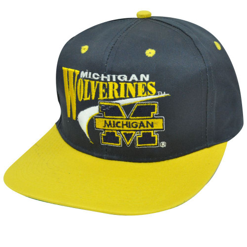 NCAA MICHIGAN WOLVERINES VINTAGE SNAPBACK FLAT BILL HAT