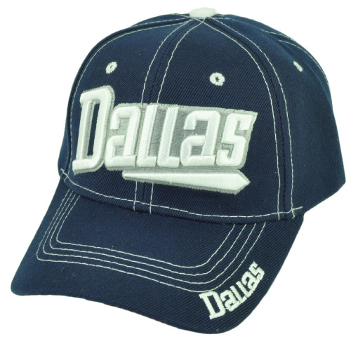 Dallas Texas Headliner Navy Blue Adjustable Curved Bill Baseball Hat Cap Mens