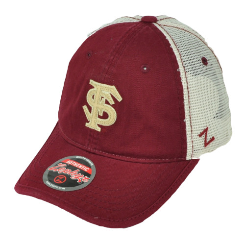 NCAA Zephyr Florida State Seminoles Mesh Burgundy Hat Cap Curved Bill Relaxed 