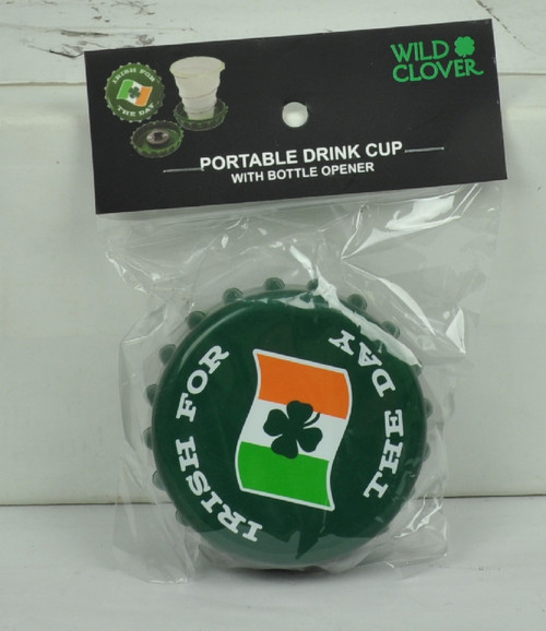 Portable Drink Cup W Bottle Opener St Patricks Day Irish For The Day Lucky Green