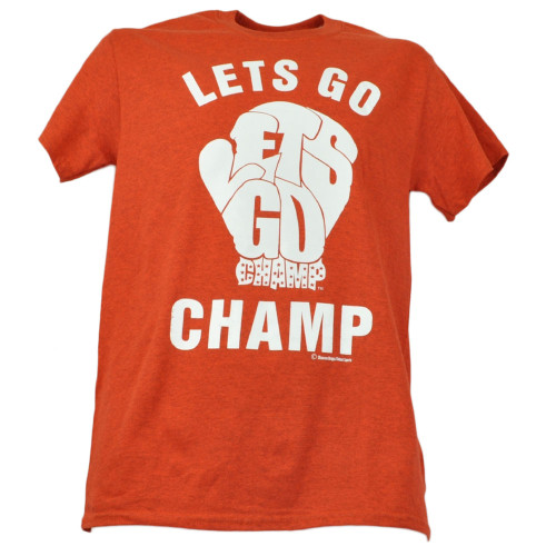 Shannon Cannon Briggs Lets Go Champ Mens Tshirt Tee Orange Boxer Short Sleeve 2X