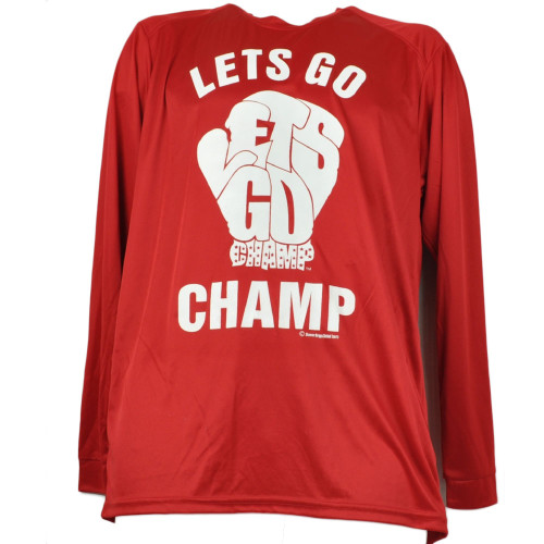 Shannon Cannon Briggs Lets Go Champ Mens Long Sleeve Sweatshirt Dry Fit Red LG