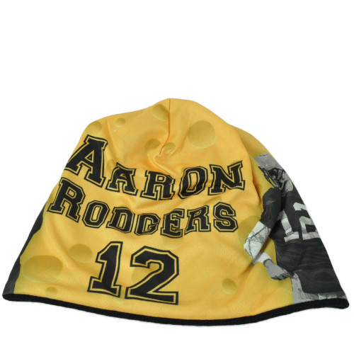 NFL Green Bay Packers Aaron Rodgers 12 Sublimated Player Yellow Knit Beanie Hat