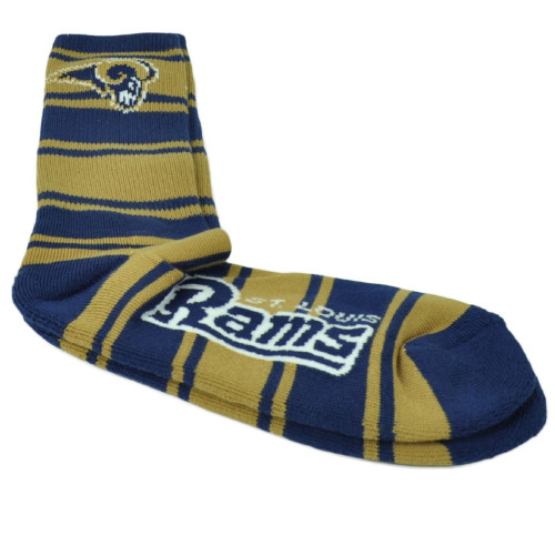 NFL St Louis Rams Striped Navy Blue Gold Long Socks Large Mens Shoe Size 8-13