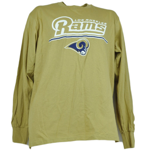 NFL Los Angeles Rams Beige Long Sleeve Guard Tshirt Mens Adult Crew Neck