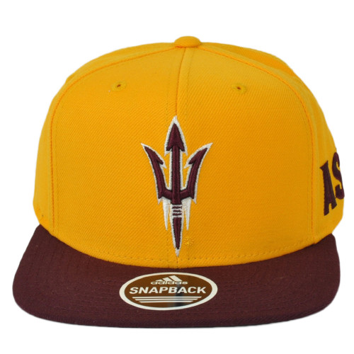 NCAA Adidas Arizona State Sun Devils VS78Z Flat Bill Yellow Snapback Hat Cap