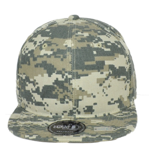 Blank Digital Camouflage Constructed Flat Bill Snapback Hat Cap Plain Solid Camo