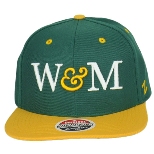 NCAA Zephyr William & Mary Tribe Structured Snapback Adjustable Flat Bill Hat Ca