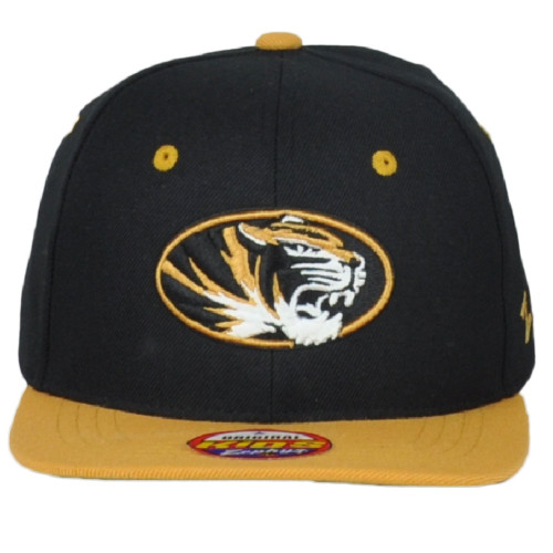 NCAA Zephyr Missouri Tigers Mizzou Youth Kids Black Snapback Flat Bill Hat Cap