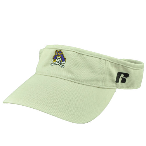 NCAA East Carolina Pirates ECU Sun Visor Beige Hat Captivating Headgear Russell