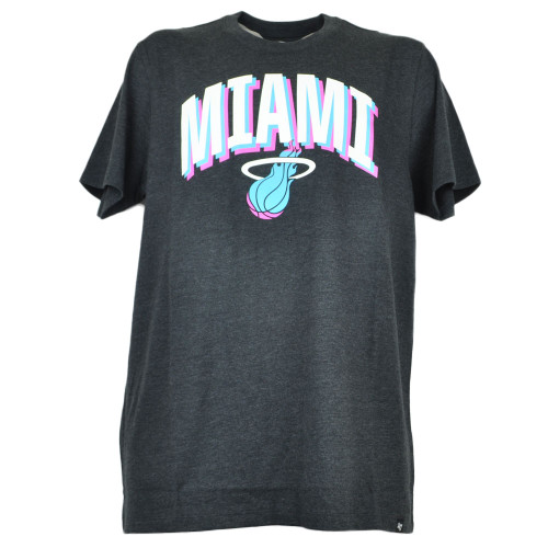 NBA '47 Brand Miami Heat Mens Adults City Colors Gray Tshirt Tee Short Sleeve