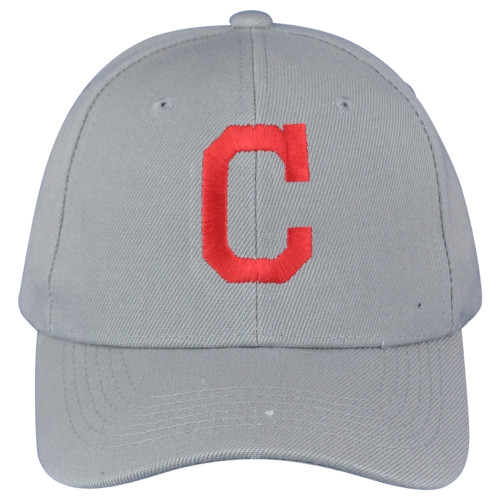 MLB Fan Favorite Cleveland Indians Basic Grey Men Curved Bill Adjustable Hat Cap