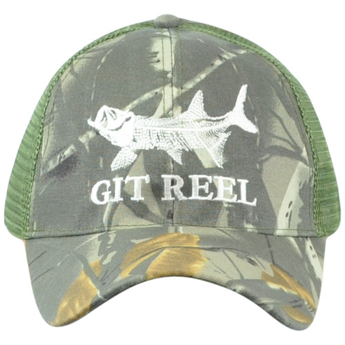 Git Reel Camouflage Adult Man Adjustable Hat Cap Fishing Bass Camp Fish Outdoor