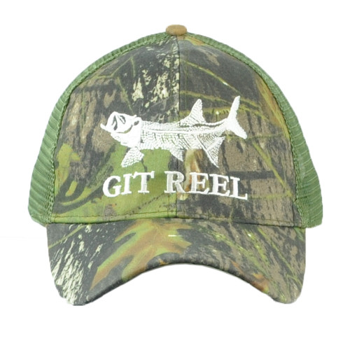 Git Reel Camouflage Camo Man Adjustable Hat Cap Fishing Bass Camp Fish Outdoor