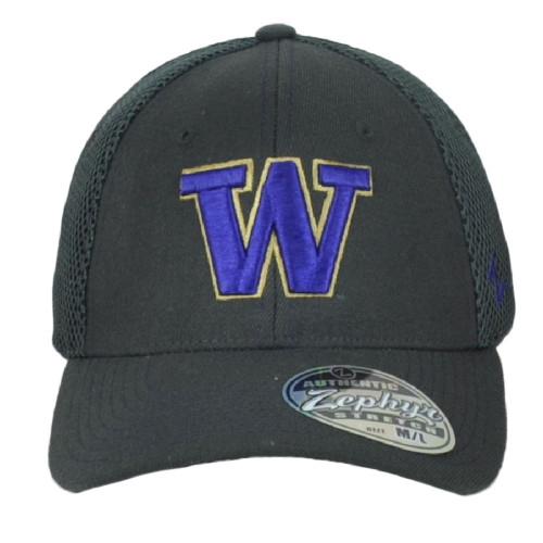 NCAA Zephyr Washington Huskies Flex Fit Stretch Small Jersey Mesh Hat Cap