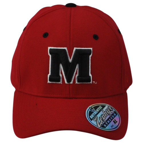 NCAA Zephyr Maryland Terrapins Red Fitted Logo Curved Bill Youth