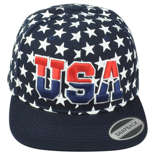 United States USA Flag Logo American Patriotic Navy Star Snapback Adults Hat Cap