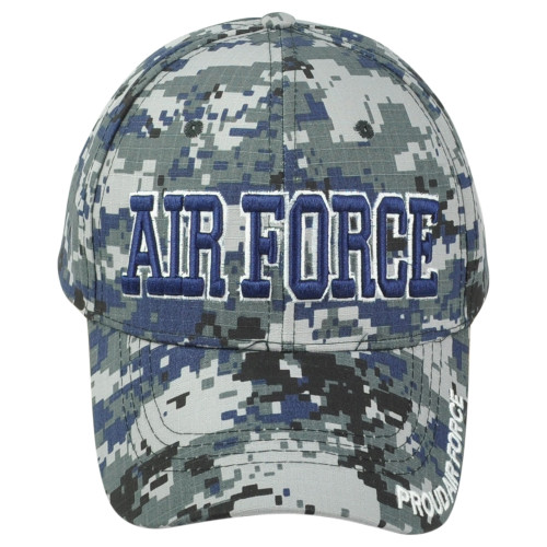 US United States Air Force Proud Military Digital Camo Curved Bill Adult Hat Cap