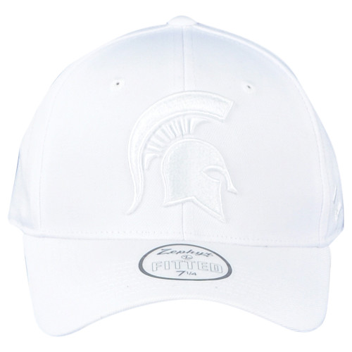 NCAA Zephyr Michigan State Spartans White Curved Bill Fitted Size Hat Cap