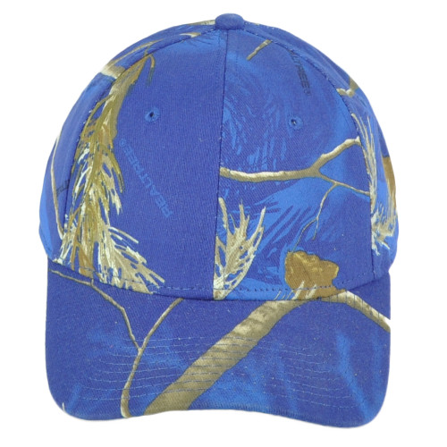Team Realtree Blue Camouflage Blank Outdoors Curved Bill Men Adjustable Hat Cap