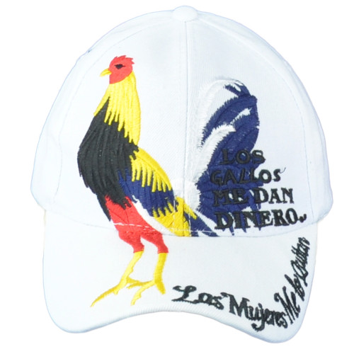 Los Gallos Me Dan Dinero Las Mujeres Me Los Quitan Rooster Fight White Hat Cap