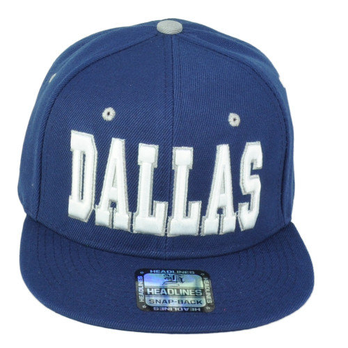 Dallas City Texas TX Flat Bill Navy Blue Snapback Adjustable Adults Men Hat Cap