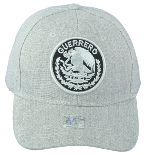 Guerrero Mexico City Shield Grey Adjustable Adults Curved Bill Gorra Men Hat Cap