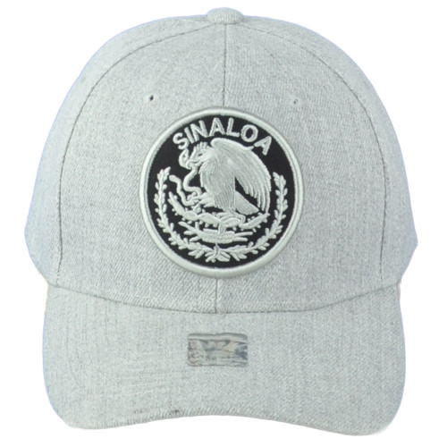 Sinaloa Mexico City Shield Grey Adjustable Adults Curved Bill Gorra Men Hat Cap