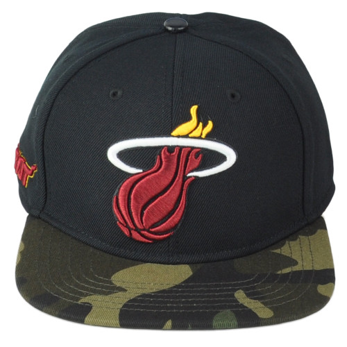 NBA Miami Heat Black Camo Snapback Luxury Collection Structured Adults Hat Cap