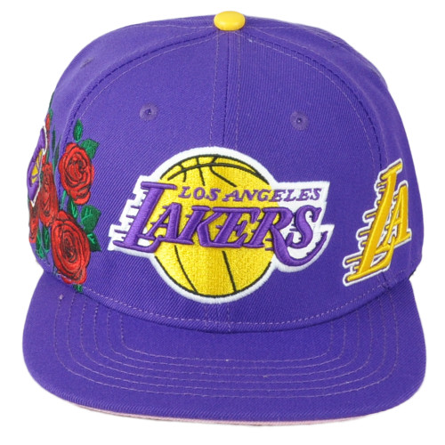 NBA Los Angeles Lakers Roses Snapback Luxury Collection Men Structured Hat Cap