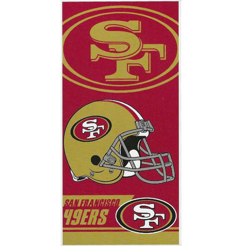 NFL San Francisco 49ers Velour Beach Towel 28x58 Sport Cotton Football Red Beige