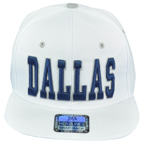 Dallas City Texas TX Flat Bill White Snapback Adjustable Adults Men Hat Cap