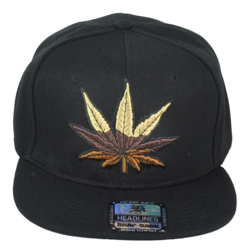 Headlines Marijuana Weed Leaf Cannabis Flat Bill Snapback Adults Men Hat Cap