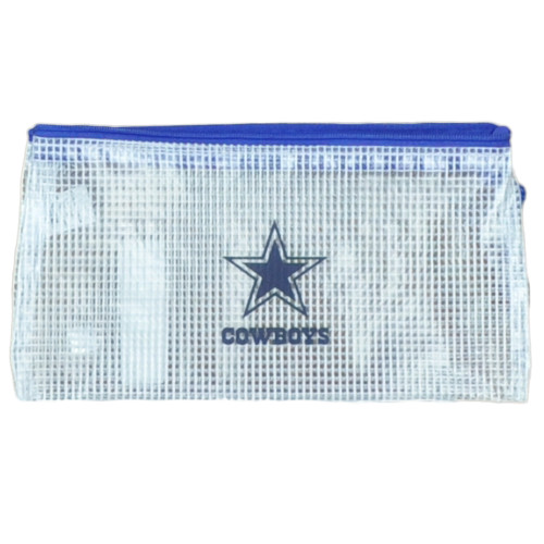 NFL Dallas Cowboys Clear Zippered Pencil Pouch Bag Sports Fan School Office