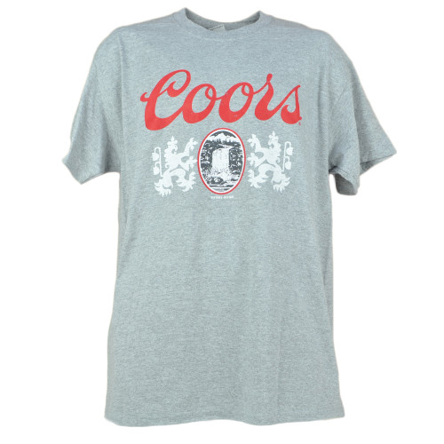 Coors Light Vintage Design Logo Alcohol Beer Cerveza Tshirt Tee Gray Adult Large