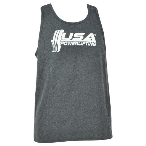 USA Powerlifting Weight Gym No Sleeve Charcoal Tank Top Shirt Tee Adult Men