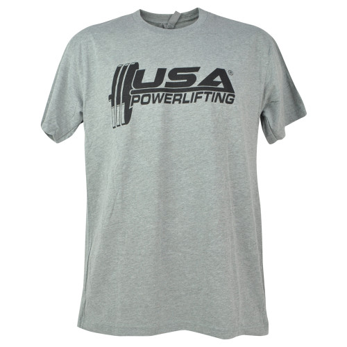 USA Powerlifting Weight Gym Adults Gray Short Sleeve Tshirt Tee Mens