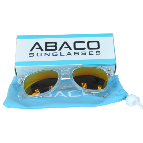 Abaco Sunglasses Unisex Laguna Crystal Clear Style Fire Mirror Polarized UV Lens