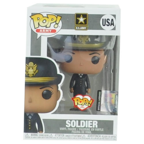 Funko Pop! Female U.S. Army Soldier Black Uniform Proud Vinyl Figurine Dark Hair