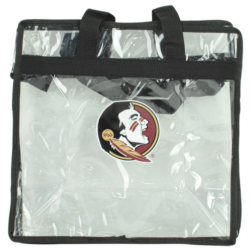 NCAA Florida State Seminoles FSU Clear Tote Shoulder Bag With Zipper Logo Sports