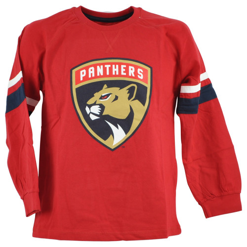 NHL Adidas Florida Panthers Hockey Youth Boys Long Sleeve Red Tshirt Tee